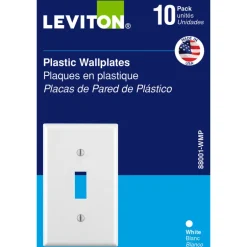 Leviton White 1 gang Thermoset Plastic Toggle Wall Plate 10 pc