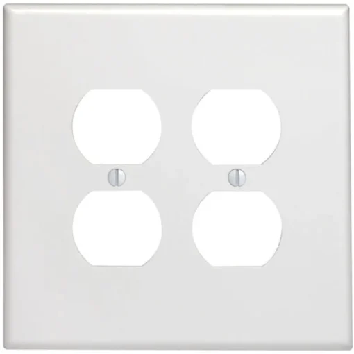 Leviton White 2 gang Thermoset Plastic Duplex Wall Plate 1 pk