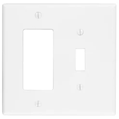 Leviton White 2 gang Thermoplastic Nylon Decorator/Toggle Wall Plate 1 pk