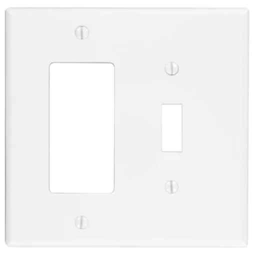 Leviton White 2 gang Thermoplastic Nylon Decorator/Toggle Wall Plate 1 pk