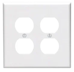 Leviton White 2 gang Thermoset Plastic Duplex Wall Plate 1 pk