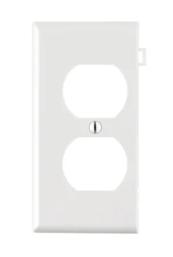 Leviton White 1 gang Thermoplastic Nylon Duplex Sectional End Wall Plate 1 pk