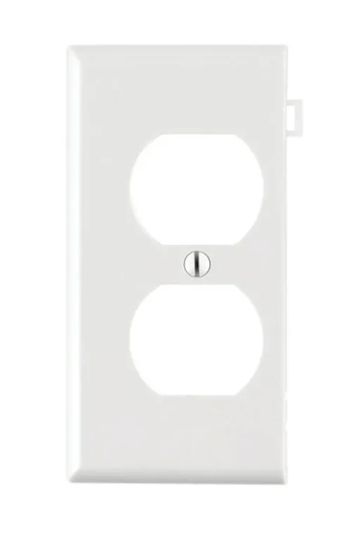 Leviton White 1 gang Thermoplastic Nylon Duplex Sectional End Wall Plate 1 pk