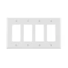 Leviton White 4 gang Thermoplastic Nylon Decorator Wall Plate 1 pk