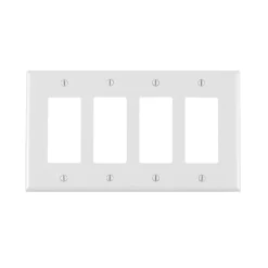 Leviton White 4 gang Thermoplastic Nylon Decorator Wall Plate 1 pk