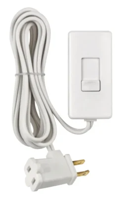 Leviton White 150/300 W Plug-In Dimmer Slide Switch 1 pk