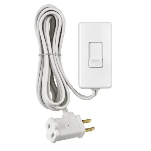 Leviton White 150/300 W Plug-In Dimmer Slide Switch 1 pk