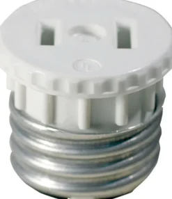 Leviton White Plastic 15A 125V 660W Medium Base Socket Adapter