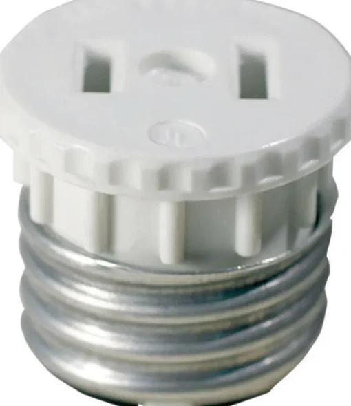 Leviton White Plastic 15A 125V 660W Medium Base Socket Adapter