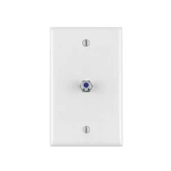 Leviton White Plastic Coax/Phone Telephone/Video Wall Plate 1 pk
