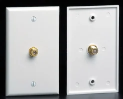 Leviton White Plastic Coax/Phone Telephone/Video Wall Plate 1 pk