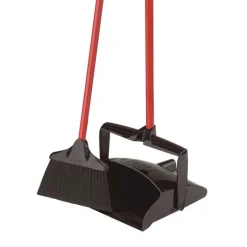 Libman 10 in. W Stiff Recycled Plastic Broom with Dustpan (Pack of 2).