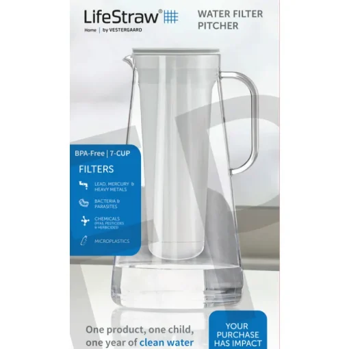 LifeStraw Home 7 cups Clear Water Filter Pitcher