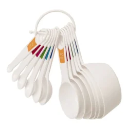 Lifetime Brands Farberware Plastic White Measuring Spoon and Cup Set