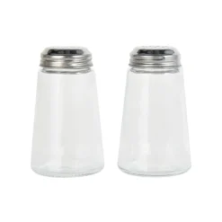 Lifetime Gemco 3 oz Clear/Silver Glass Bevelled Salt and Pepper Set 2 pk