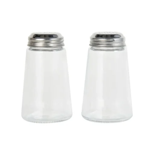 Lifetime Gemco 3 oz Clear/Silver Glass Bevelled Salt and Pepper Set 2 pk