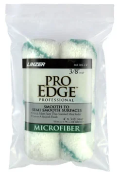 Linzer Pro Edge Microfiber 4 in. W X 3/8 in. Mini Paint Roller Cover 2 pk