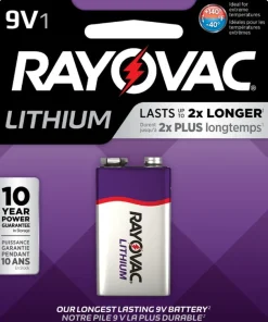 LITHIUM BATT 9V RAYO 1PK