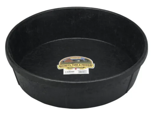 Little Giant Black Rubber Feeder Pan for Livestock 384 oz.
