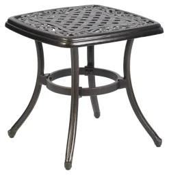 Living Accents 8401705 20 Old World Bronze Square Glass Top Carlisle End Table