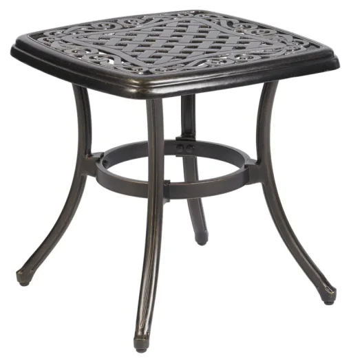 Living Accents 8401705 20 Old World Bronze Square Glass Top Carlisle End Table