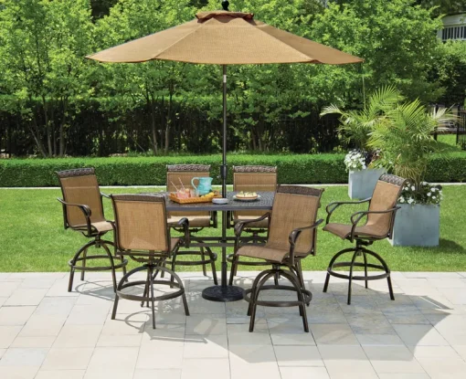 Living Accents 8401697 9' Tan Tiltable Living Accents Patio Umbrella