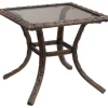 Living Accents 8014611 20.09 X 18.12 Brown Square Glass Top Charleston End Table