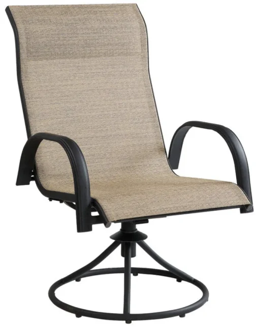 Living Accents Black Steel Frame Swivel Chair
