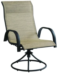 Living Accents Black Steel Frame Swivel Chair