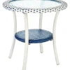 Living Accents Cavalia Round Blue Glass Coffee Table