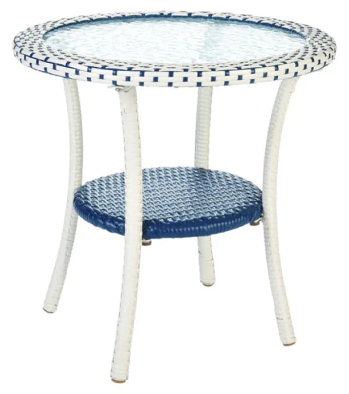Living Accents Cavalia Round Blue Glass Coffee Table