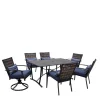 Living Accents Fair Oaks 7 pc. Brown Steel Patio Set Navy Blue