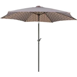 Living Accents 9 ft. Tiltable Tan Market Umbrella
