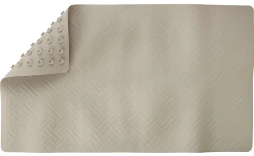 Living Accents 28 in. L X 16 in. W Beige Thermo Plastic Elastomer Bath Mat Latex Free