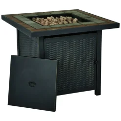 Living Accents 30 in. W Steel Square Propane Fire Pit