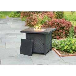 Living Accents 30 in. W Steel Square Propane Fire Pit