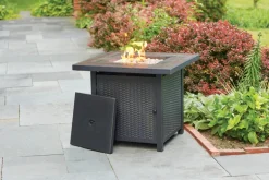 Living Accents 30 in. W Steel Square Propane Fire Pit
