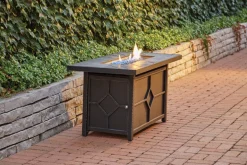 Living Accents 48 in. W Steel Rectangular Propane Fire Pit