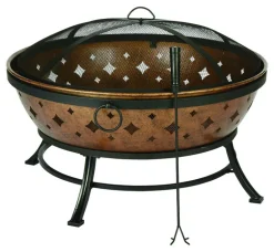 Living Accents 35.8 in. W Steel Noma Round Wood Fire Pit