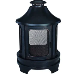 Living Accents Old World Wood Steel Outdoor Fireplace 45 in. H x 29.5 in. D x 29.5 in. W