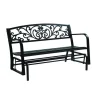 Living Accents 3 Person Black Steel Bench Glider