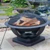 Living Accents Round Wood Fire Pit 24 in. H x 35 in. W x 35 in. D Cast Iron