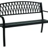 Living Accents Black Cast Iron Grass Back Park Bench 33.46 in. H X 50 in. L X 23.62 in. D