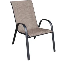 Living Accents Black Steel Chair Tan