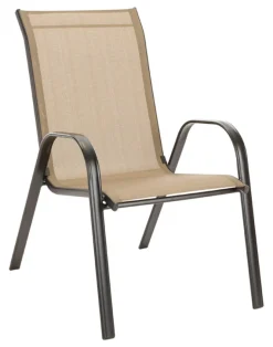 Living Accents Black Steel Chair Tan