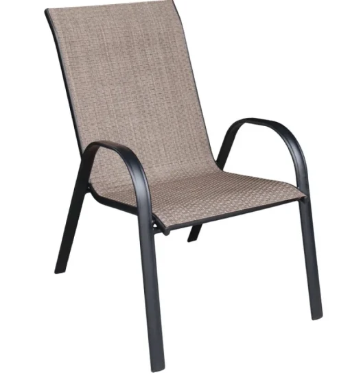Living Accents Black Steel Chair Tan