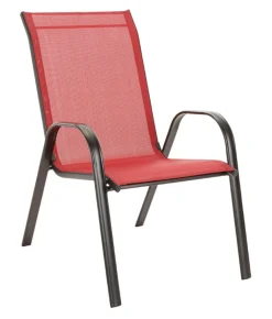 Living Accents Black Steel Chair Red