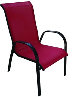 Living Accents Black Steel Chair Red