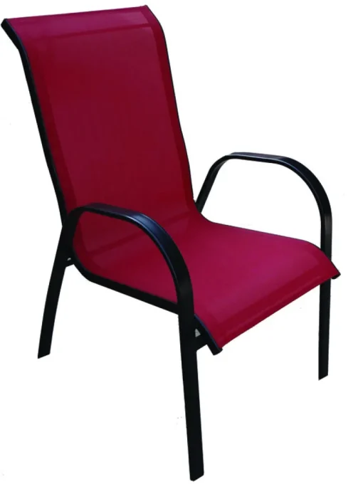 Living Accents Black Steel Chair Red