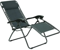 Living Accents Black/Gray Steel 1-Person Relaxer Chair 250 lbs. Capacity